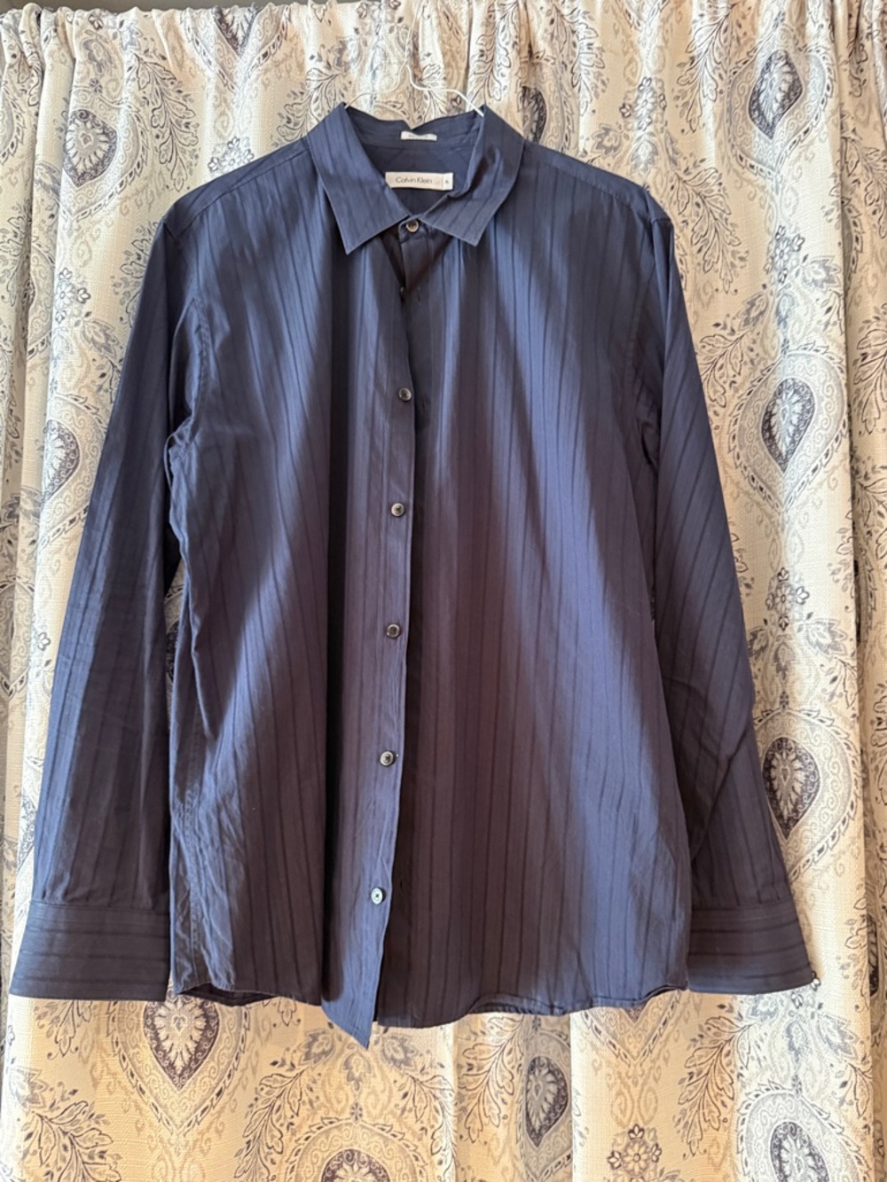 Calvin Klein Dark Navy Pinstripe Button-Down Shirt